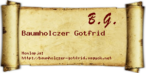 Baumholczer Gotfrid névjegykártya